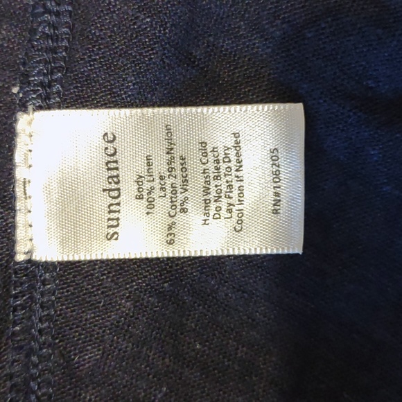 Sundance Blue Anabella Elegant Linen and Lace Top - Picture 9 of 9